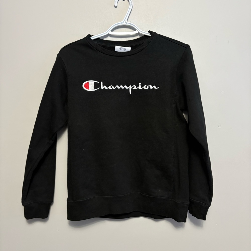 Kids Champion Classic Black Crewneck Size Large